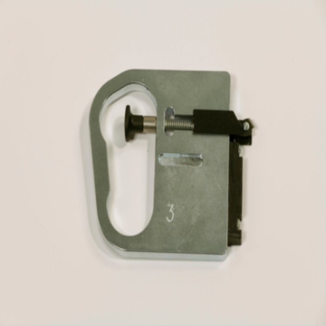 Safety Speed Acrylic Scoring Blades for Models SSC165A, SSC210A, SSC250A, & DFC-H5 (qty. 10) SSC3-1 displaying mounted scoring tool assembly for substrate cutting systems.