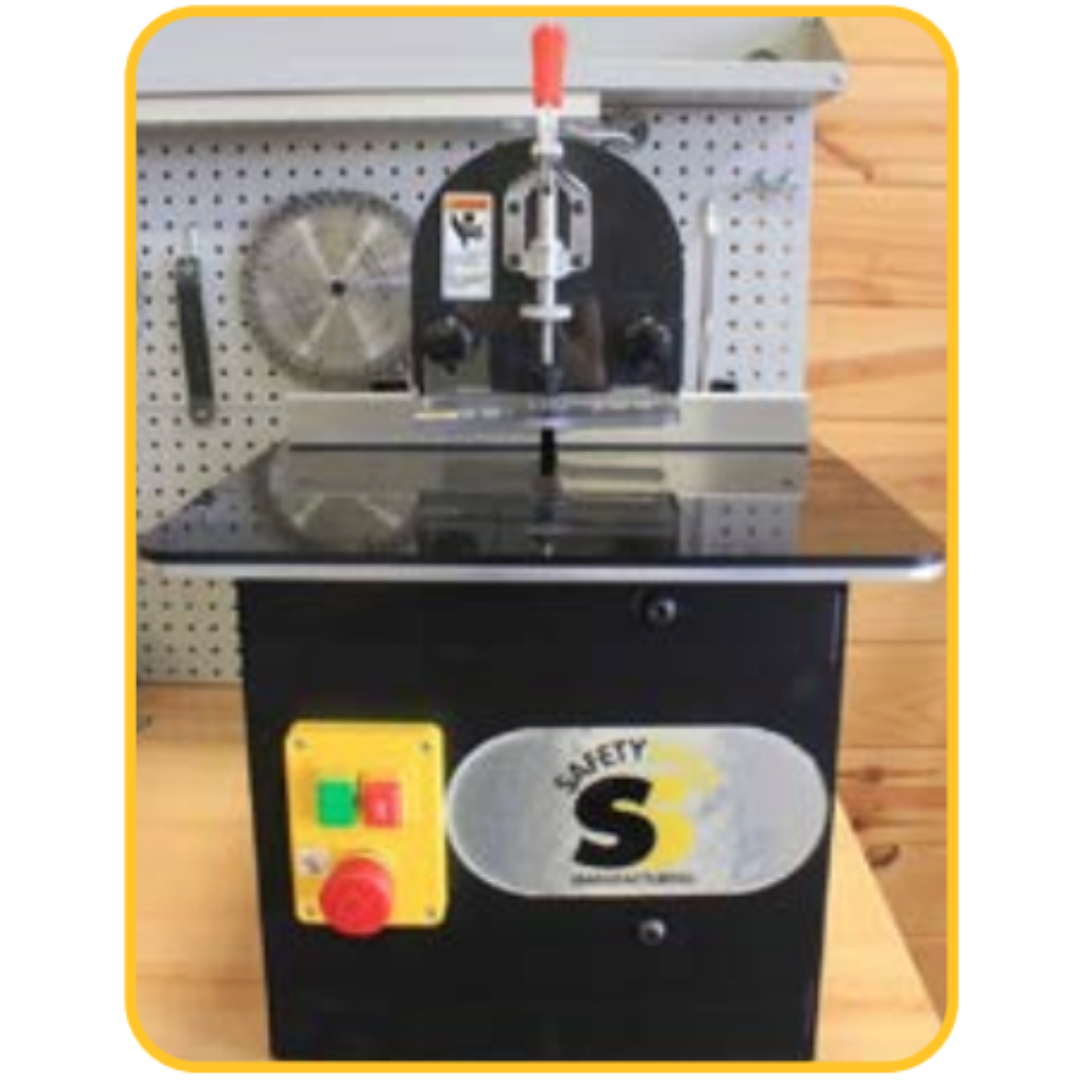 Safety Speed SPM101EZ Screw Pocket Machine close-up of control panel and drilling head