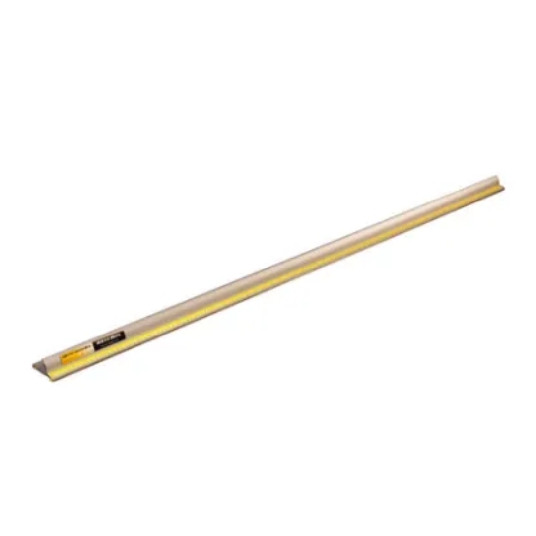 Safetyspeed Artemis Safety Straight Edge Ruler shown in full length with yellow safety base and integrated measuring scale on a clean white background.