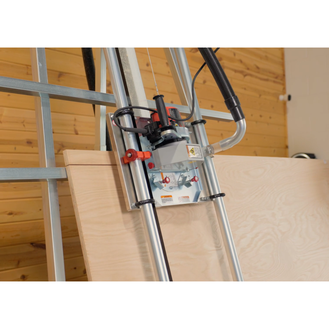 Safetyspeed C5 Panel Saw cutting large sheet panels vertically with high accuracy and smooth operation