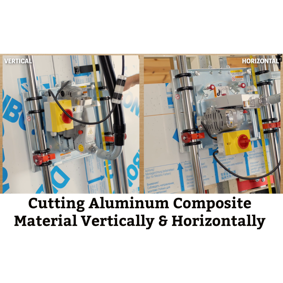 Safetyspeed SR5A ACM Panel Saw and Router Combo cutting aluminum composite material vertically and horizontally with precision control