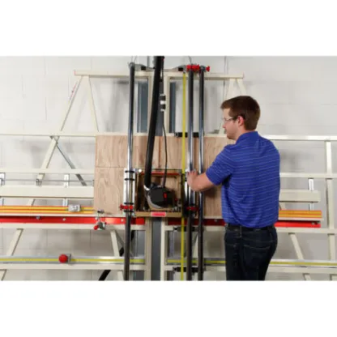 Safetyspeed SR5U Panel Saw and Router Combo operator using control system for precision cutting and routing