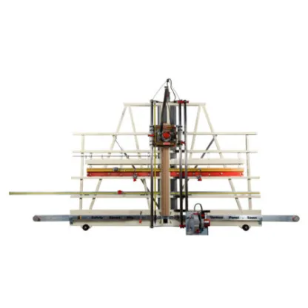 Safetyspeed SR5 Panel Saw and Router Combo full machine view highlighting frame, carriage, and router integration