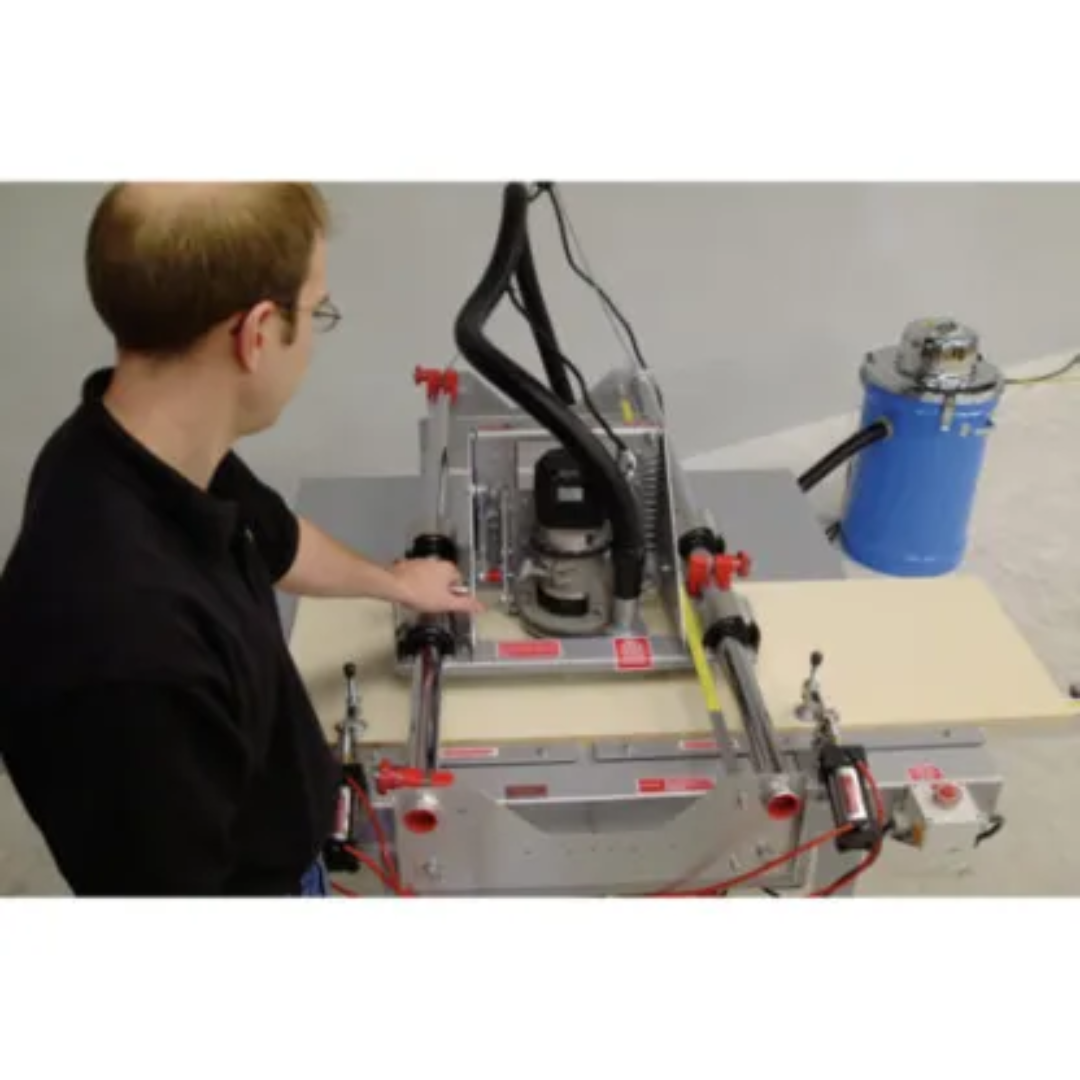 Safetyspeed TR2 Table Router close-up of routing operation demonstrating accuracy and control