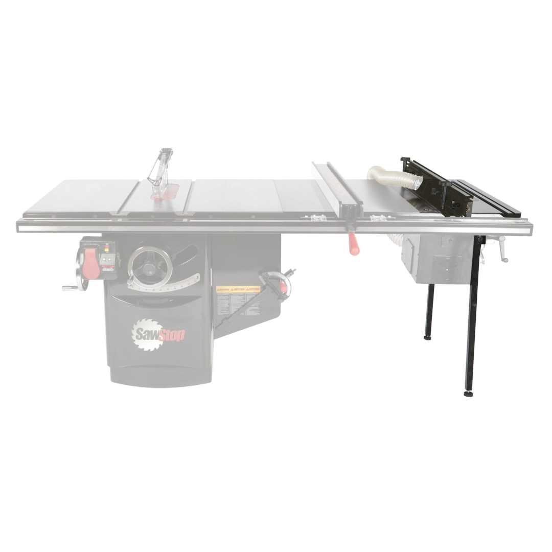 SawStop 30″ In-Line Router Table RT-TGI side view showing the in-line configuration, support legs, and optimized workspace layout for routing applications.