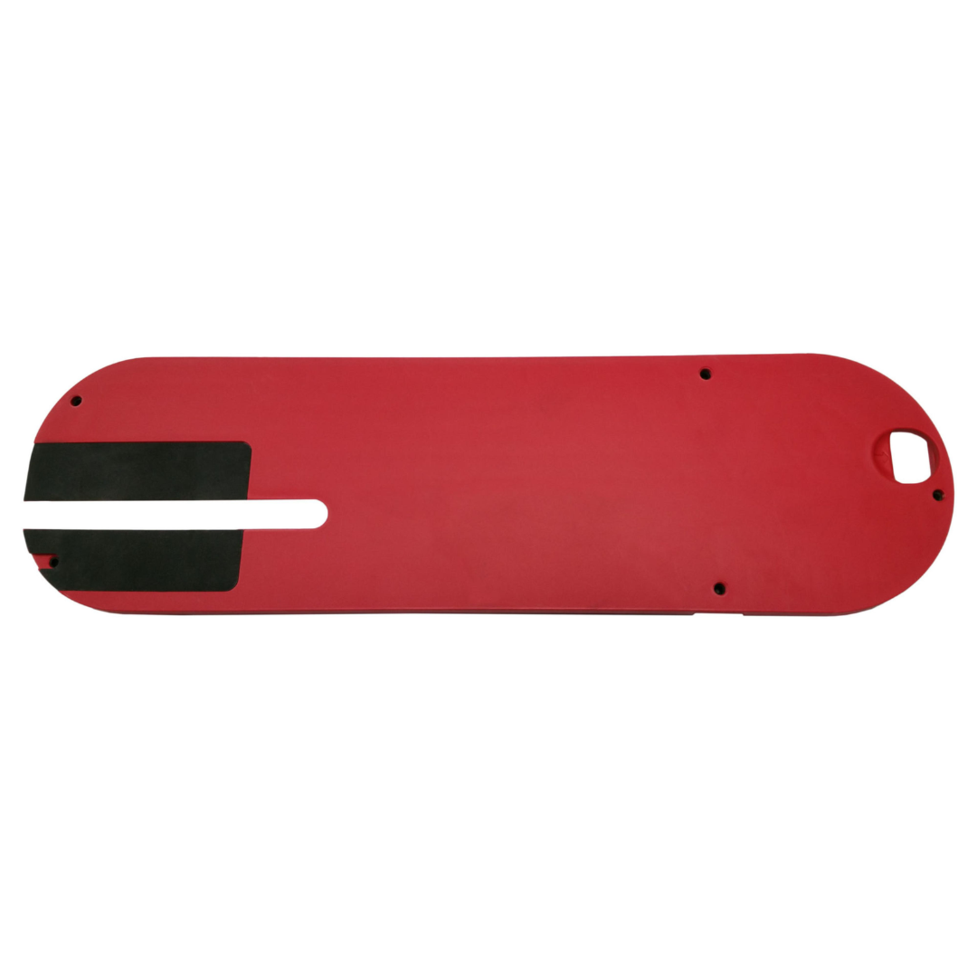 SawStop Jobsite Saw Standard Zero Clearance Insert TSI-SJB red precision-fit table saw insert engineered for clean, accurate cuts with reduced tear-out, providing enhanced workpiece support and optimized performance on SawStop Jobsite Saws.