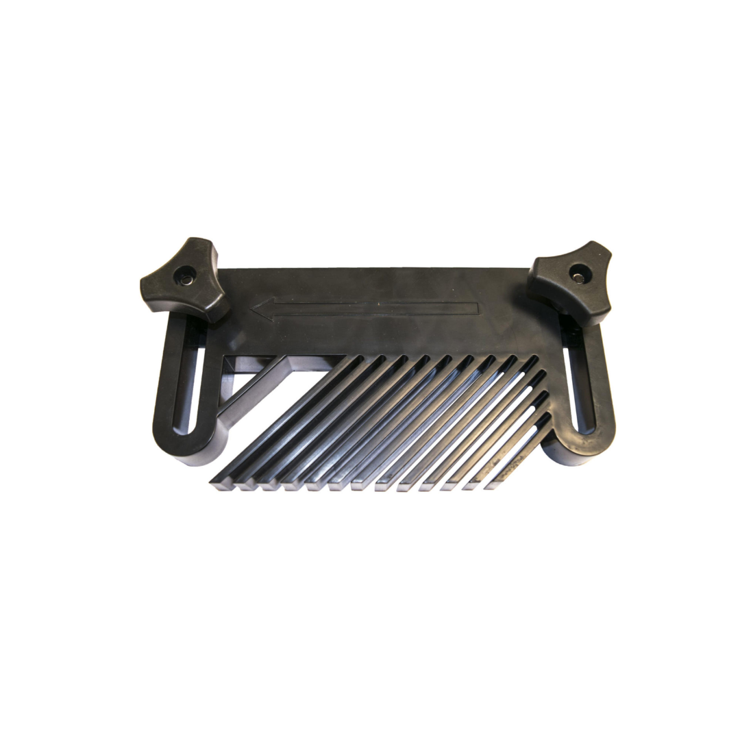 SawStop Single Vertical Feather Board RT-VFS adjustable vertical feather board accessory designed to provide consistent downward pressure on workpieces, improving stability, cut accuracy, and kickback resistance during routing and table saw operations.
