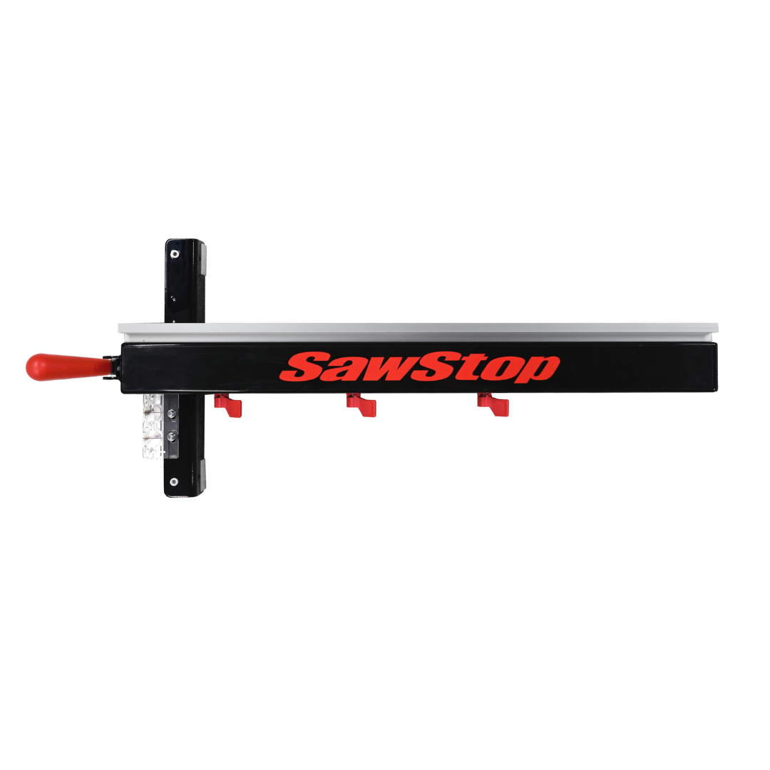 SawStop T-Glide Advance Fence precision rip fence assembly featuring heavy-duty construction, smooth-gliding operation, and accurate fence positioning for professional table saw applications.