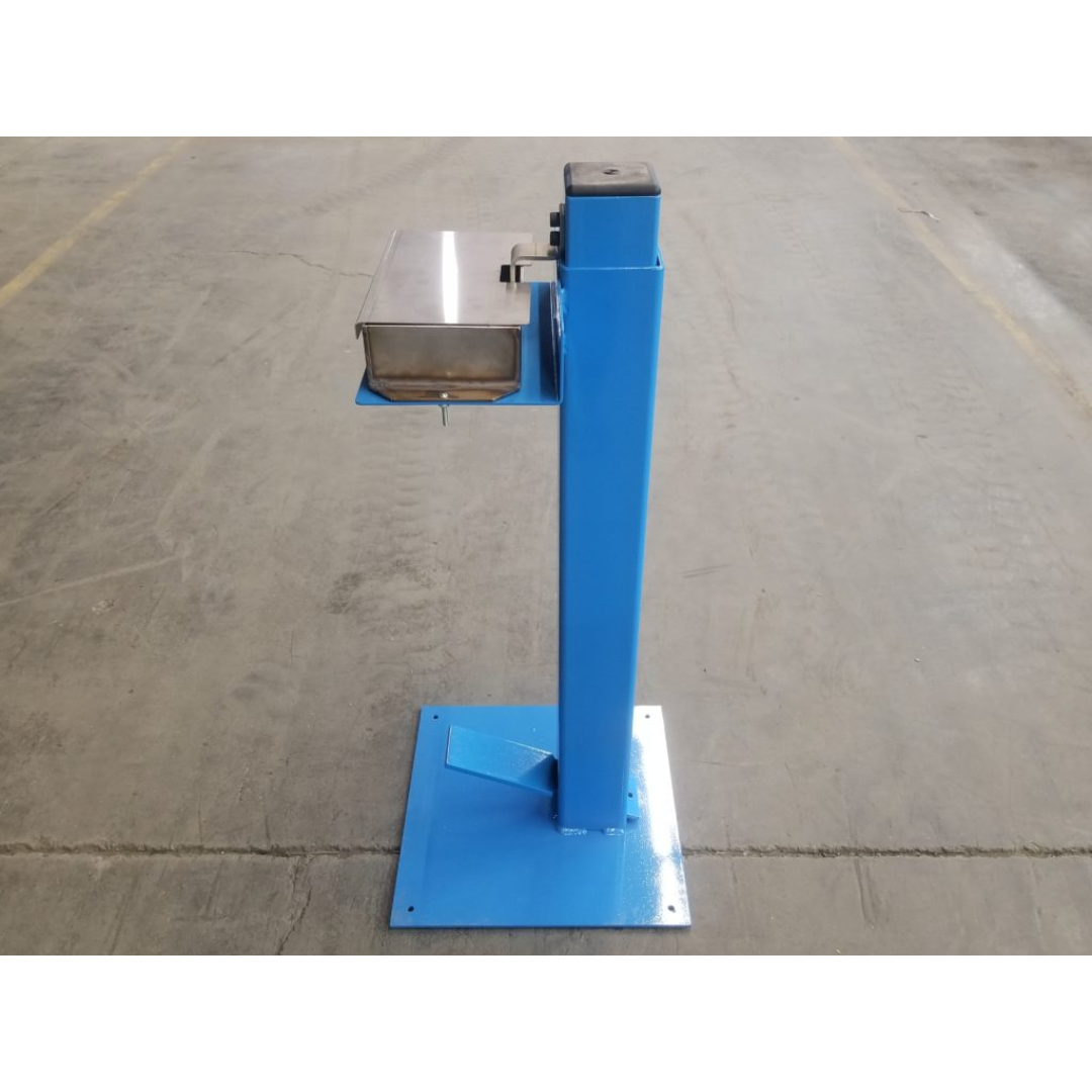 Side profile of JLT #160B Stile Spreader displaying rigid steel frame and ergonomic working height