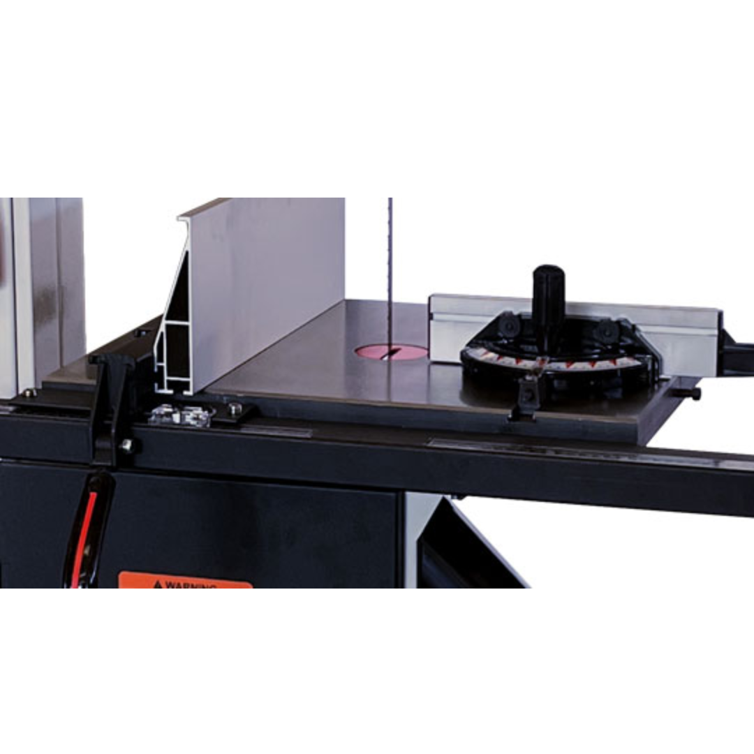 Side view of Maksiwa SF.35.MI 14” Bandsaw table and cutting area