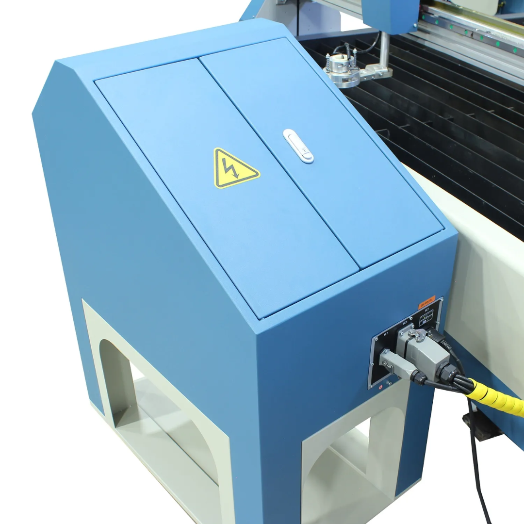 Side view of the control enclosure on the Baileigh CNC Plasma Table PT-44AH-W 1225307 with industrial-grade electrical housing.