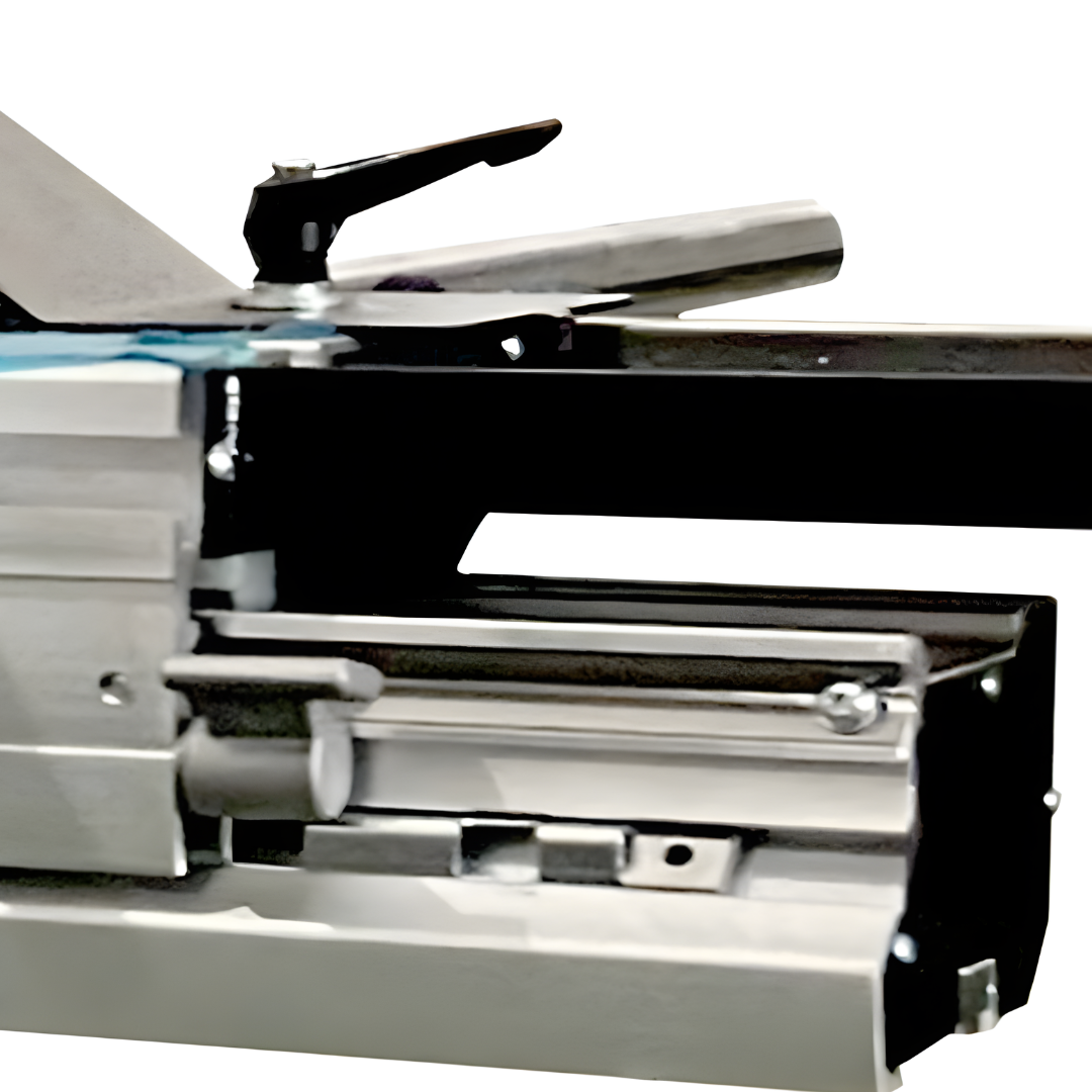 Sliding table carriage mechanism under Maksiwa BMS.1600.IR table saw