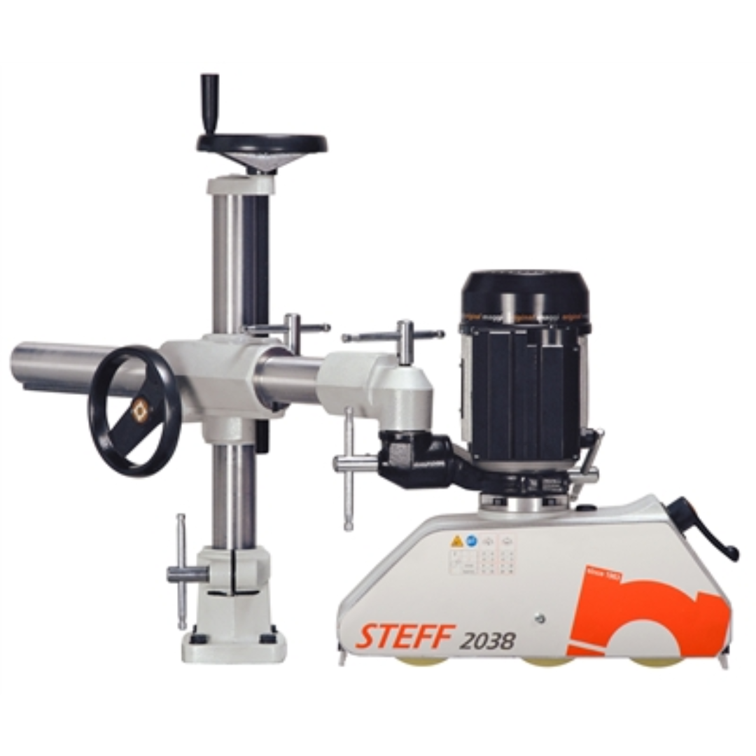 Steff 2038 3-Roller 8 Speed Power Feeder with adjustable support column and high-performance motor for precision woodworking feed control