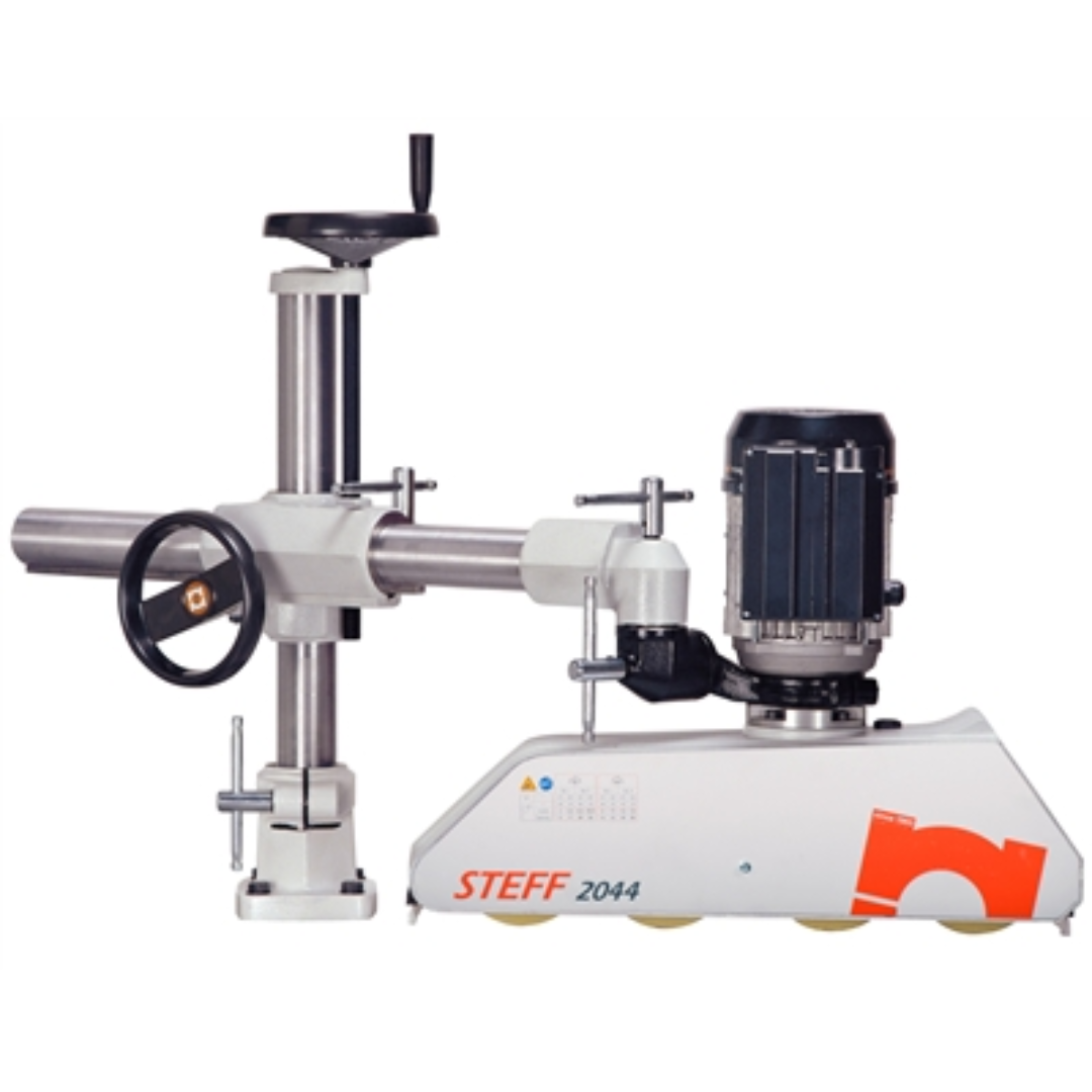 Steff 2044 Power Feeder with heavy-duty four-roller system and adjustable support column for high-performance woodworking feed control