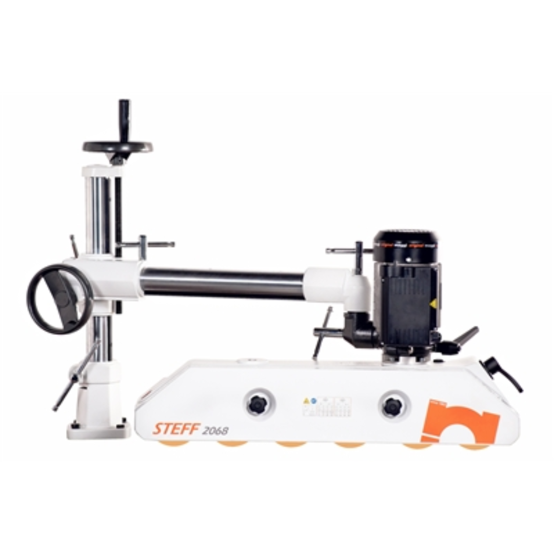 Steff 2068 Power Feeder with extended multi-roller system and heavy-duty support column for industrial woodworking feed applications