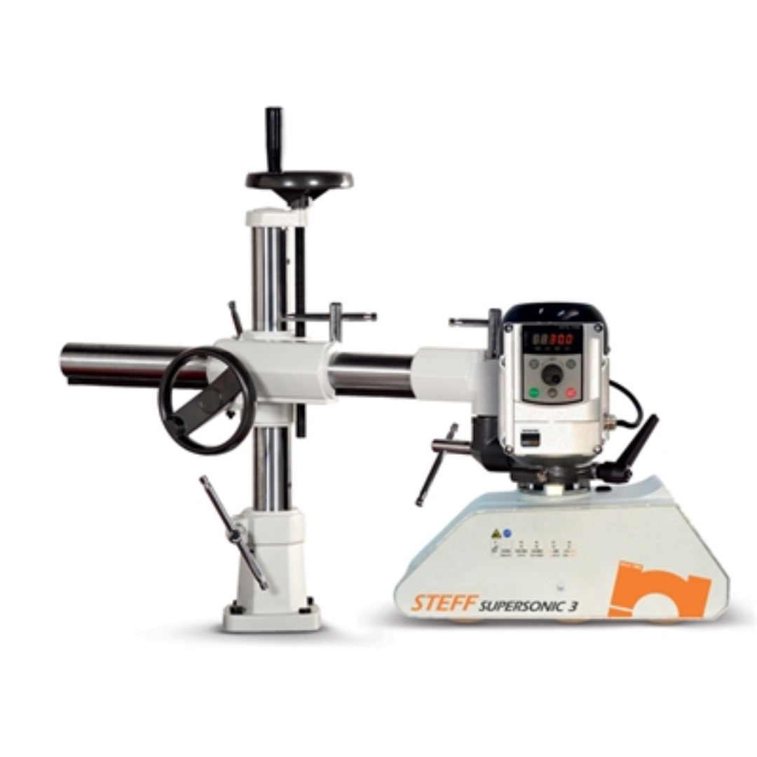 Steff Supersonic 3 Power Feeder with digital control interface and adjustable support column for precision variable-speed woodworking feed applications