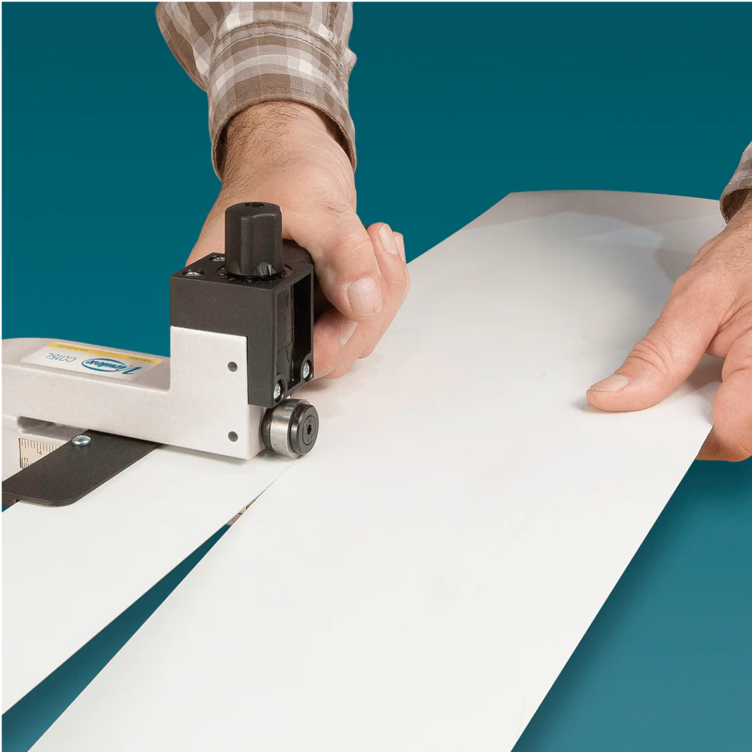 Using Virutex Laminate Cutter CO15L 1500200 to cut laminate sheet with guided precision and accuracy