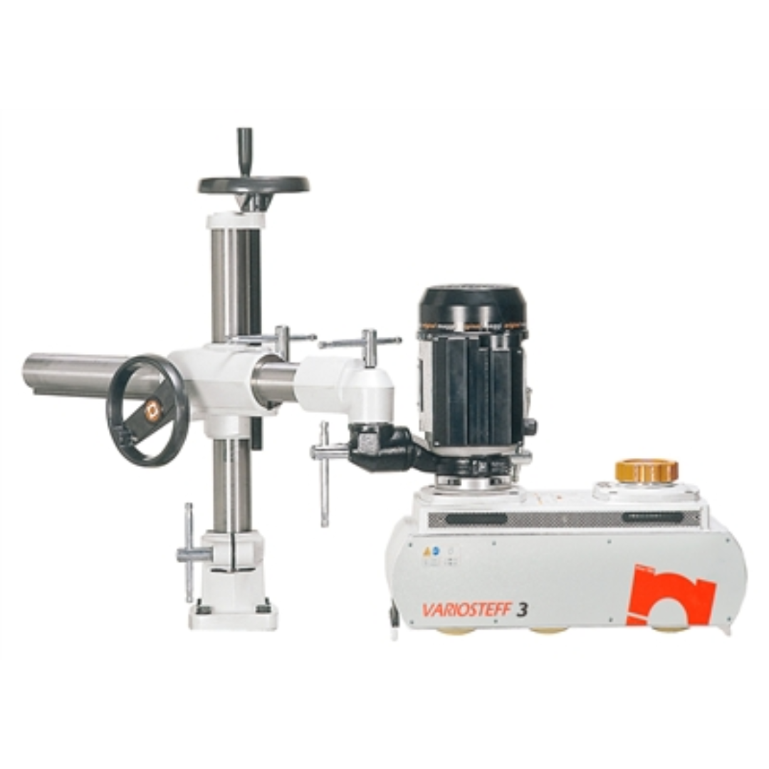 Vario Steff 3 Variable Speed Power Feeder with adjustable support column and variable speed control system for precision woodworking applications