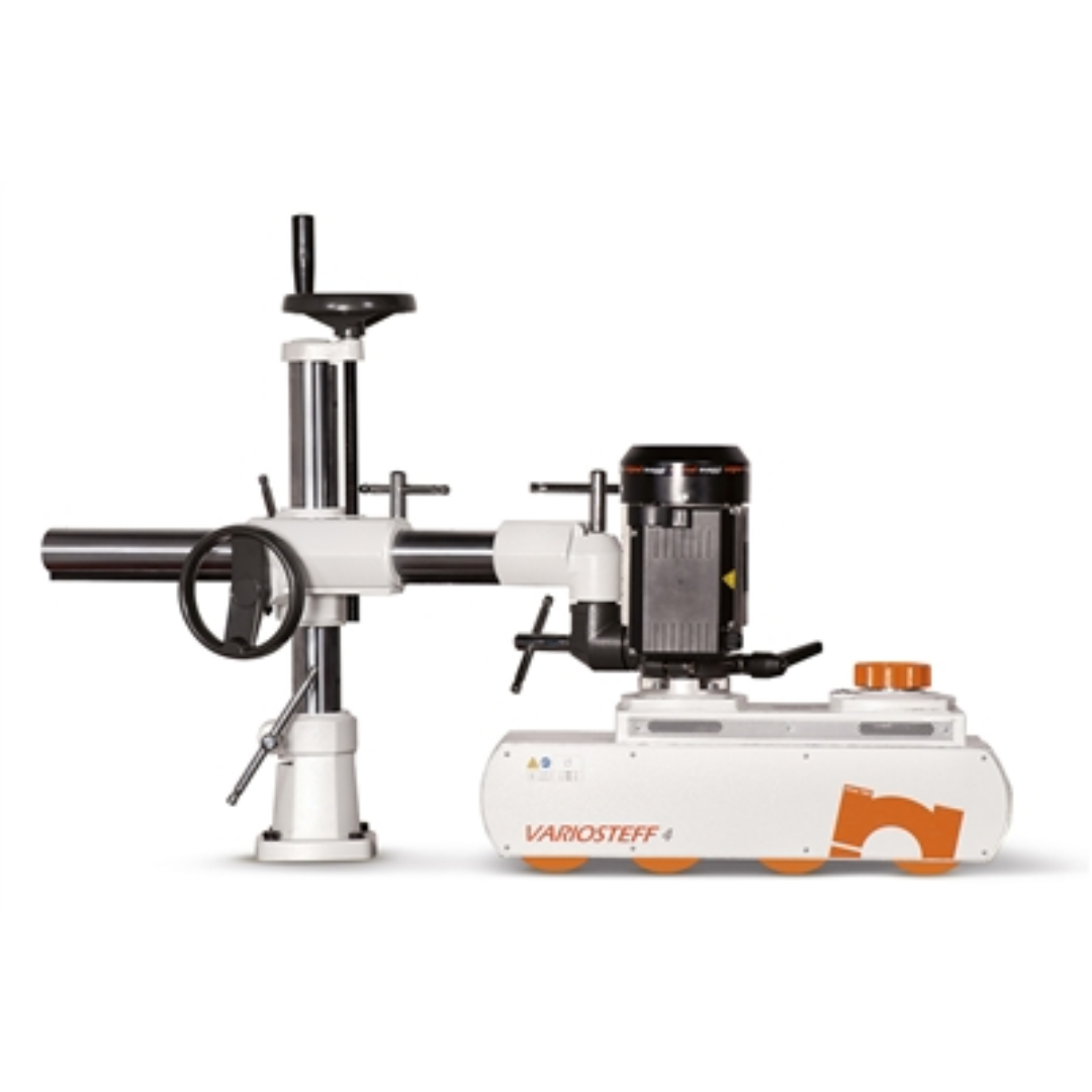 Vario Steff 4 Variable Speed Power Feeder with adjustable support column and advanced variable speed control system for precision woodworking applications