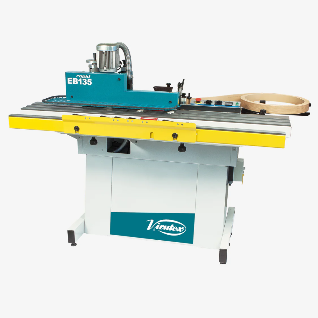 Virutex Automatic Hot Melt Edgebander Rapid EB135 8500295 shown as a compact benchtop edge banding machine for professional panel finishing