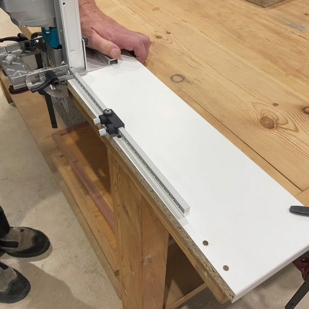 Virutex Cordless Dowel Jointer TWOO ABB400 (With 2 Batteries & Charger) 7900801 used for panel joinery with guide system for repeatable and precise drilling results