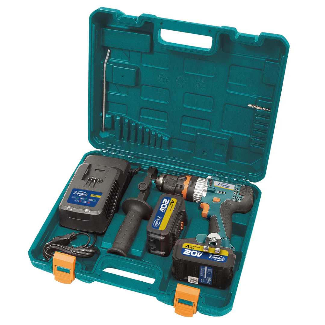 Virutex Cordless Impact Drill/Screwdriver ATB80P kit with carrying case and accessories for professional applications