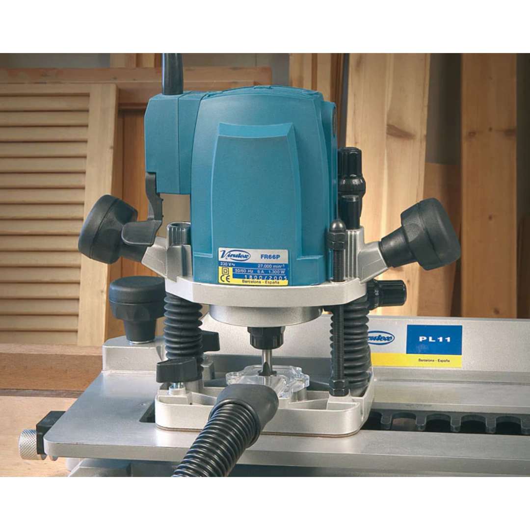 Virutex FR66P Surface Router For Clean Finishes 6600199 front view showing dual handles for balanced control
