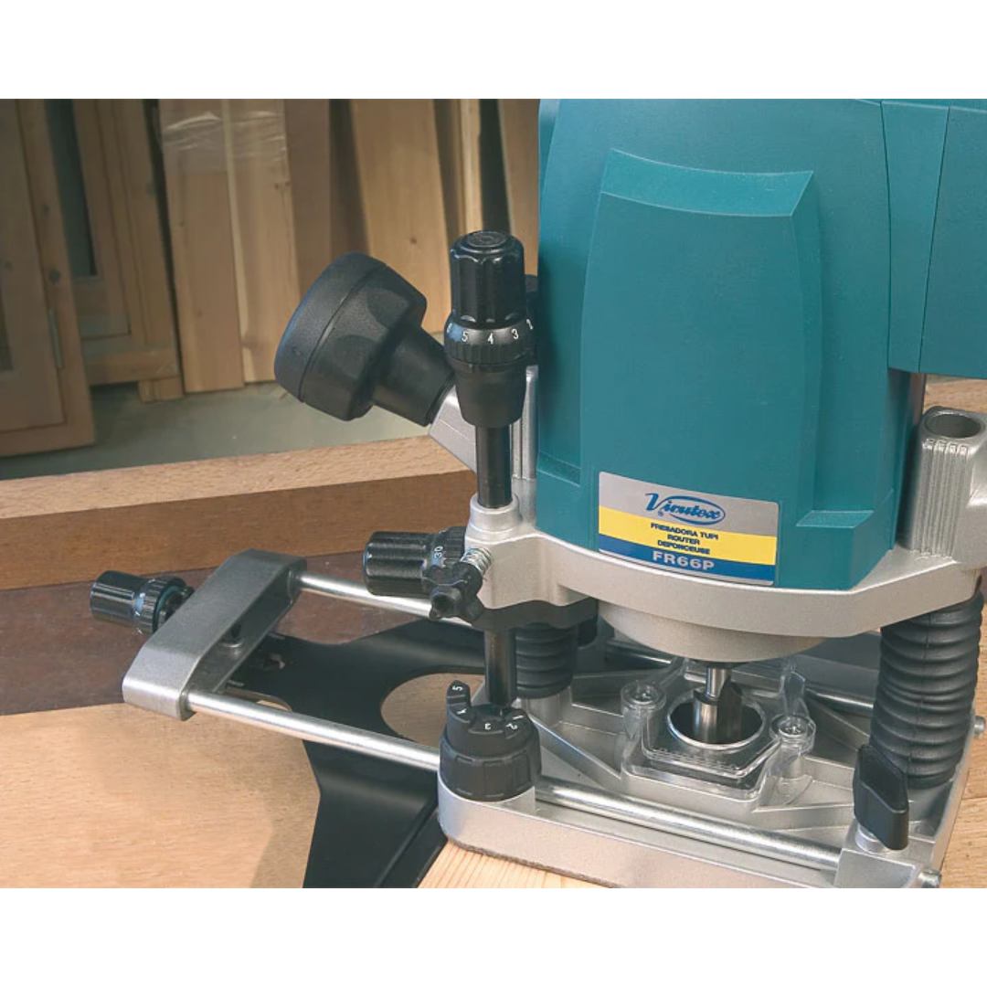Virutex FR66P Surface Router For Clean Finishes 6600199 in use trimming surface edges with stable guided operation
