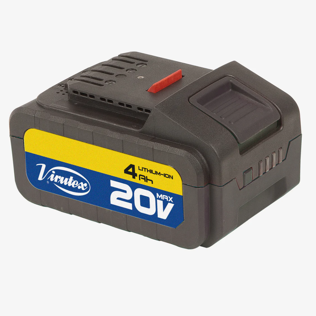 Virutex Li-Ion Battery 20V side view highlighting durable housing and secure connection interface