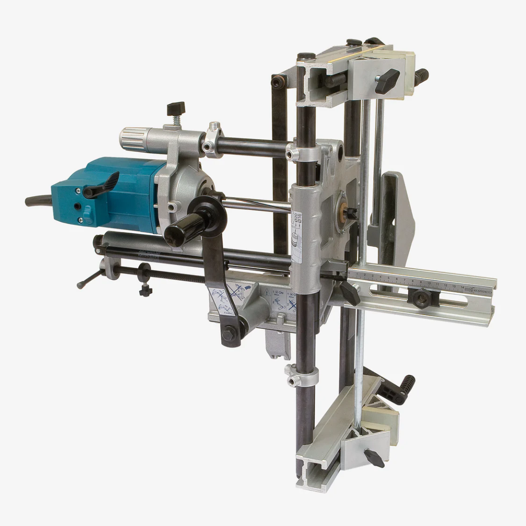 Virutex Lock Mortiser For Doors FC116U 1600395 complete machine setup showing precision door lock mortising system