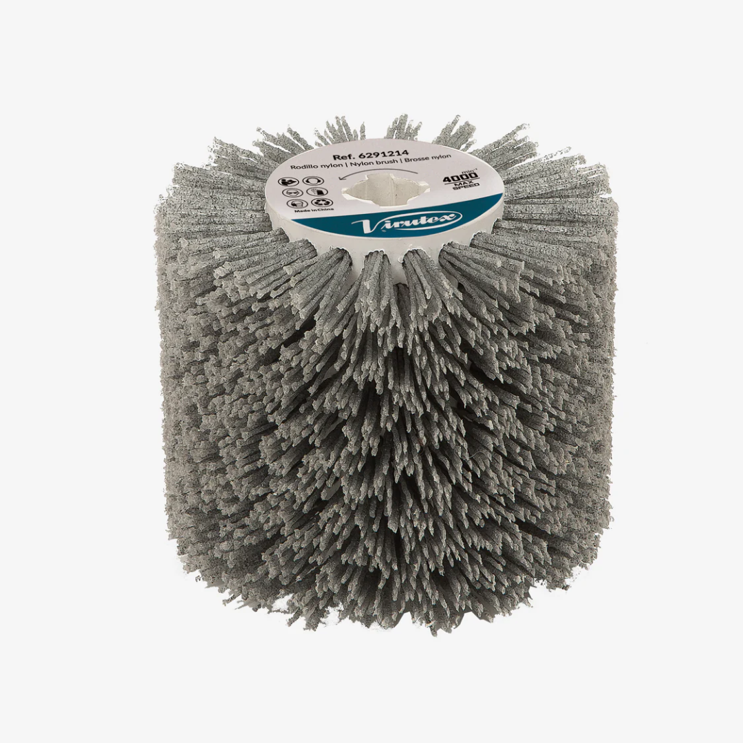Virutex Nylon Brush 6291214 cylindrical nylon abrasive brush roller for surface finishing sanding and polishing applications