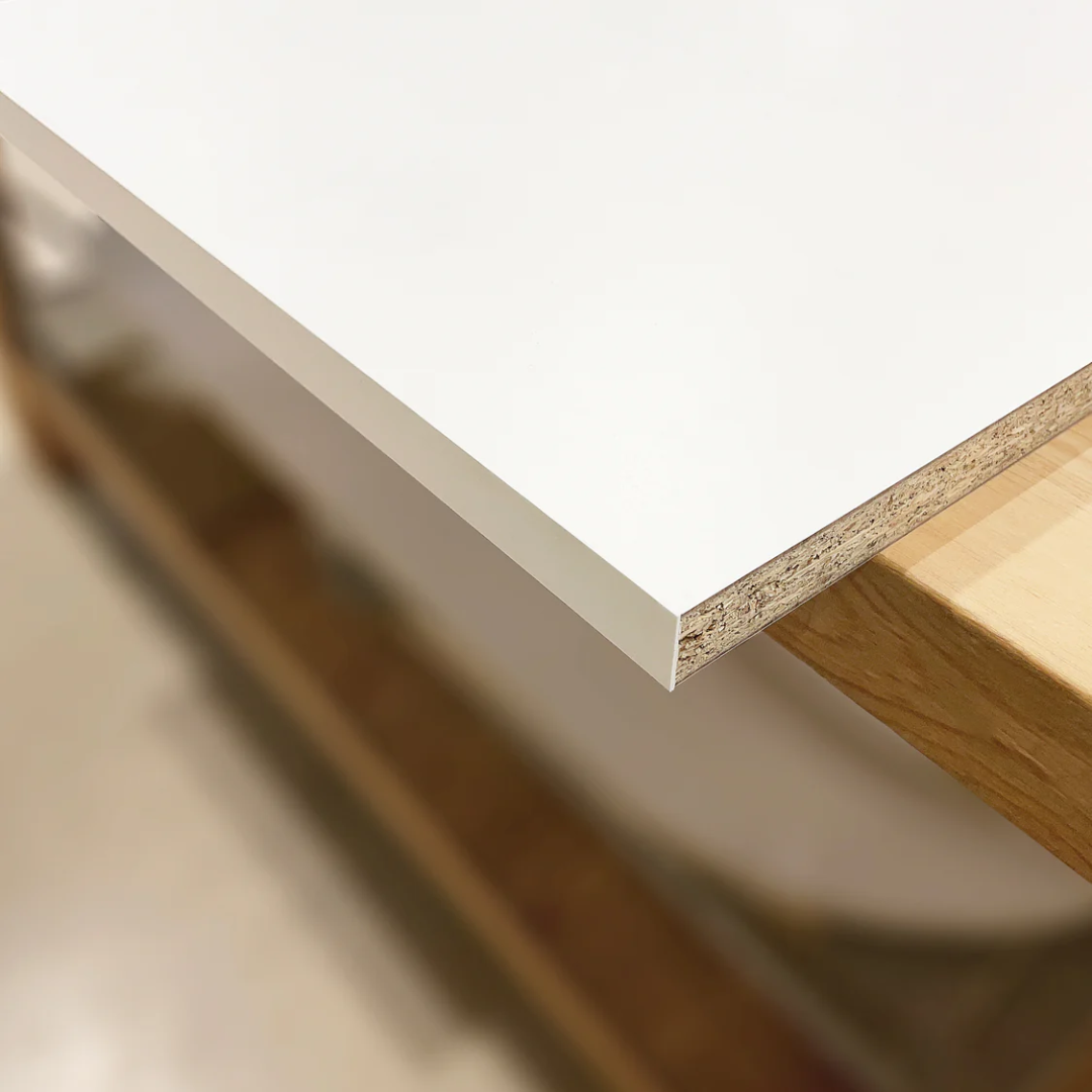Virutex Portable Edgebander AG-Zeroline 120 V 5200699 close-up of edge banding finish on panel corner.