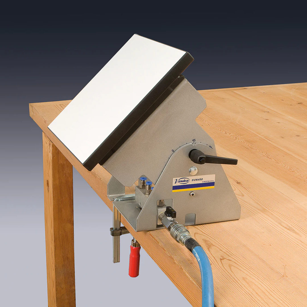 Virutex SVN460 Multiple Fastening System Tilting + Swivelling 5046400 holding angled panel with tilting function for precision work