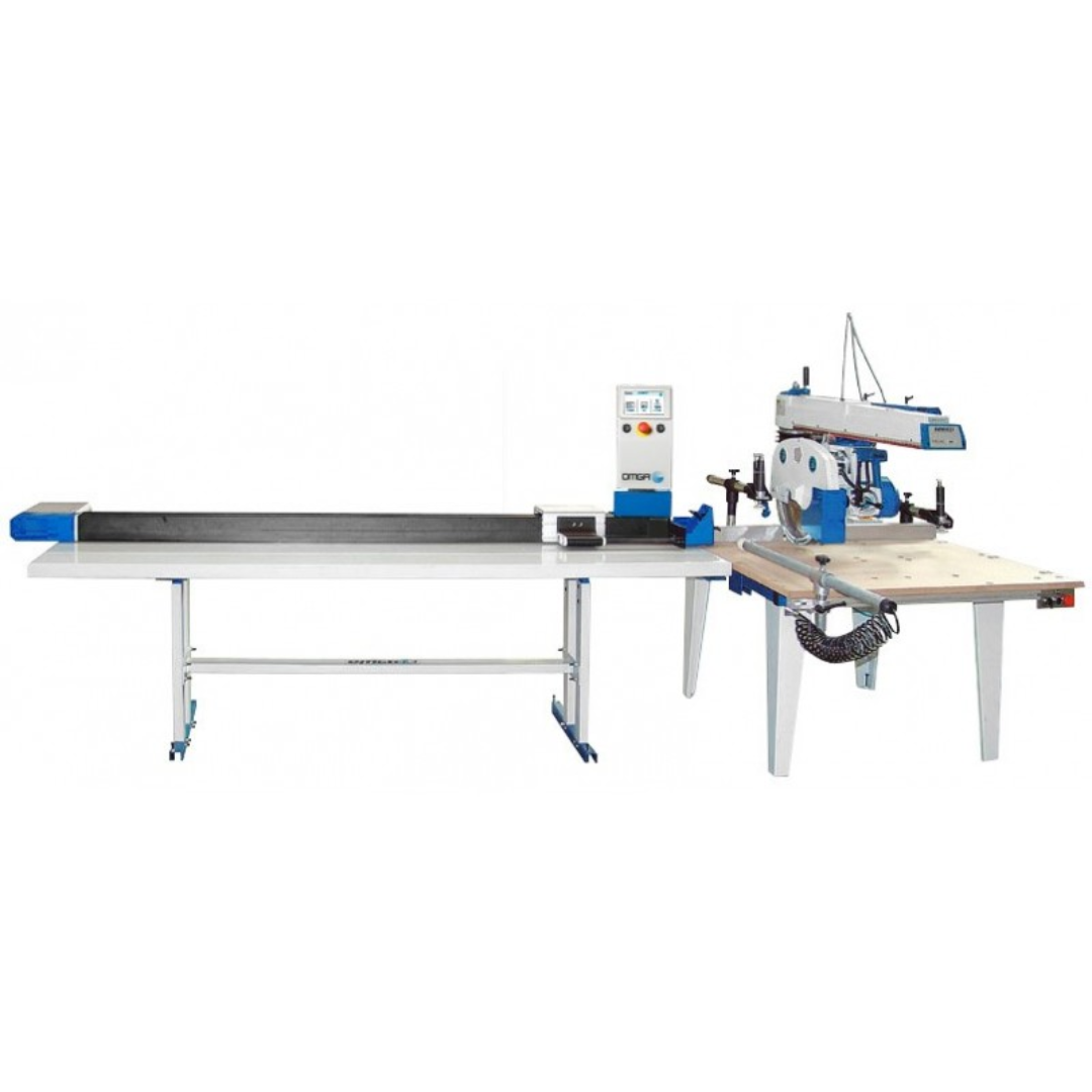 Wide-angle view of OMGA Stop 10 - RH Programmable Stop/Positioner System configured for automated programmable stop positioning tasks