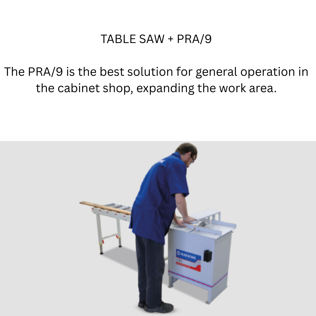 Worker positioning material with Maksiwa Roller Stand PRA/9 for stability