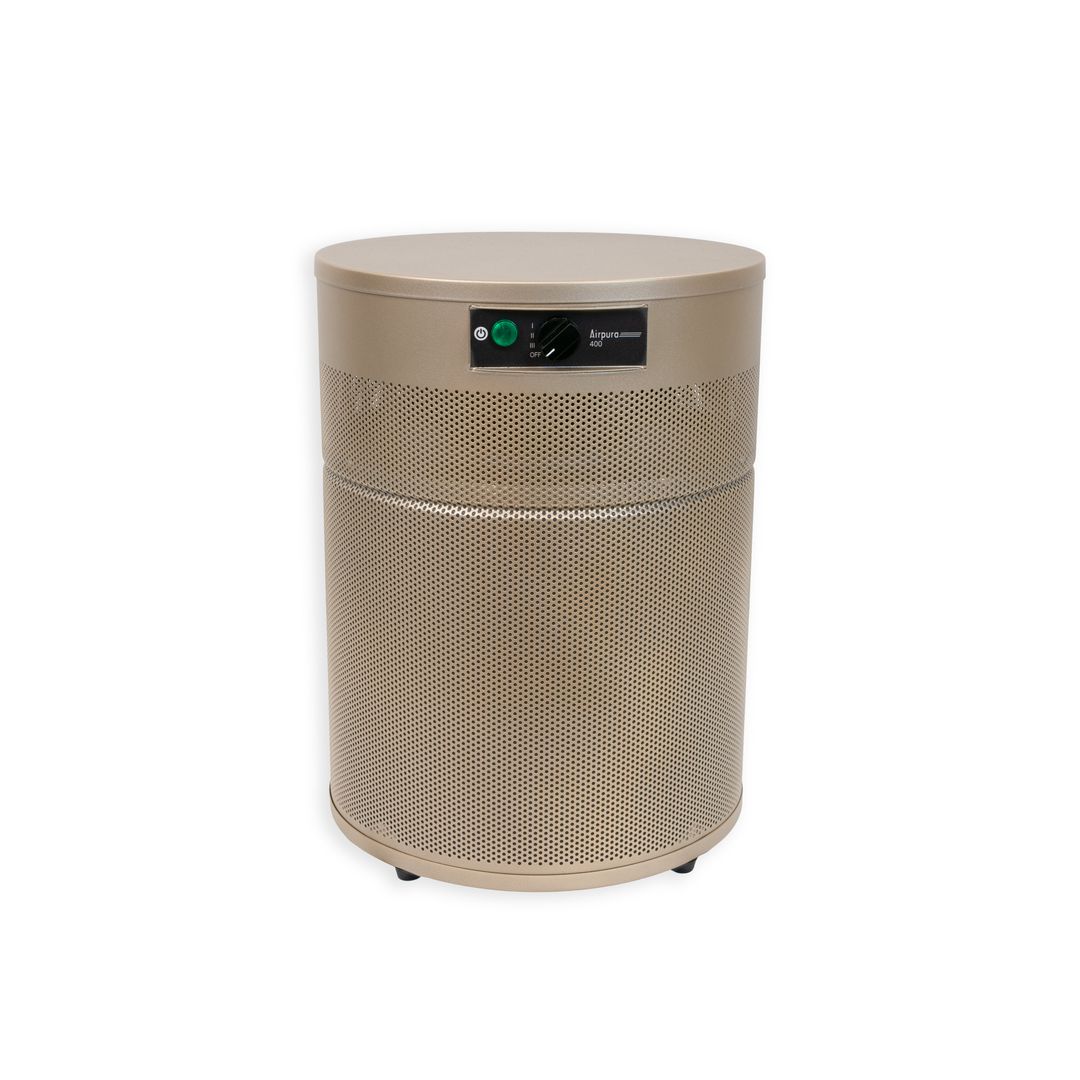 Airpura F400 air purifier, champagne unit, front view