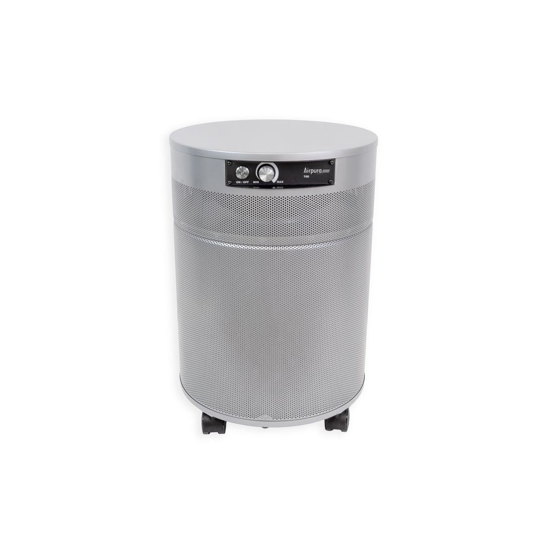 Airpura S700 air purifier, front view, silver finish