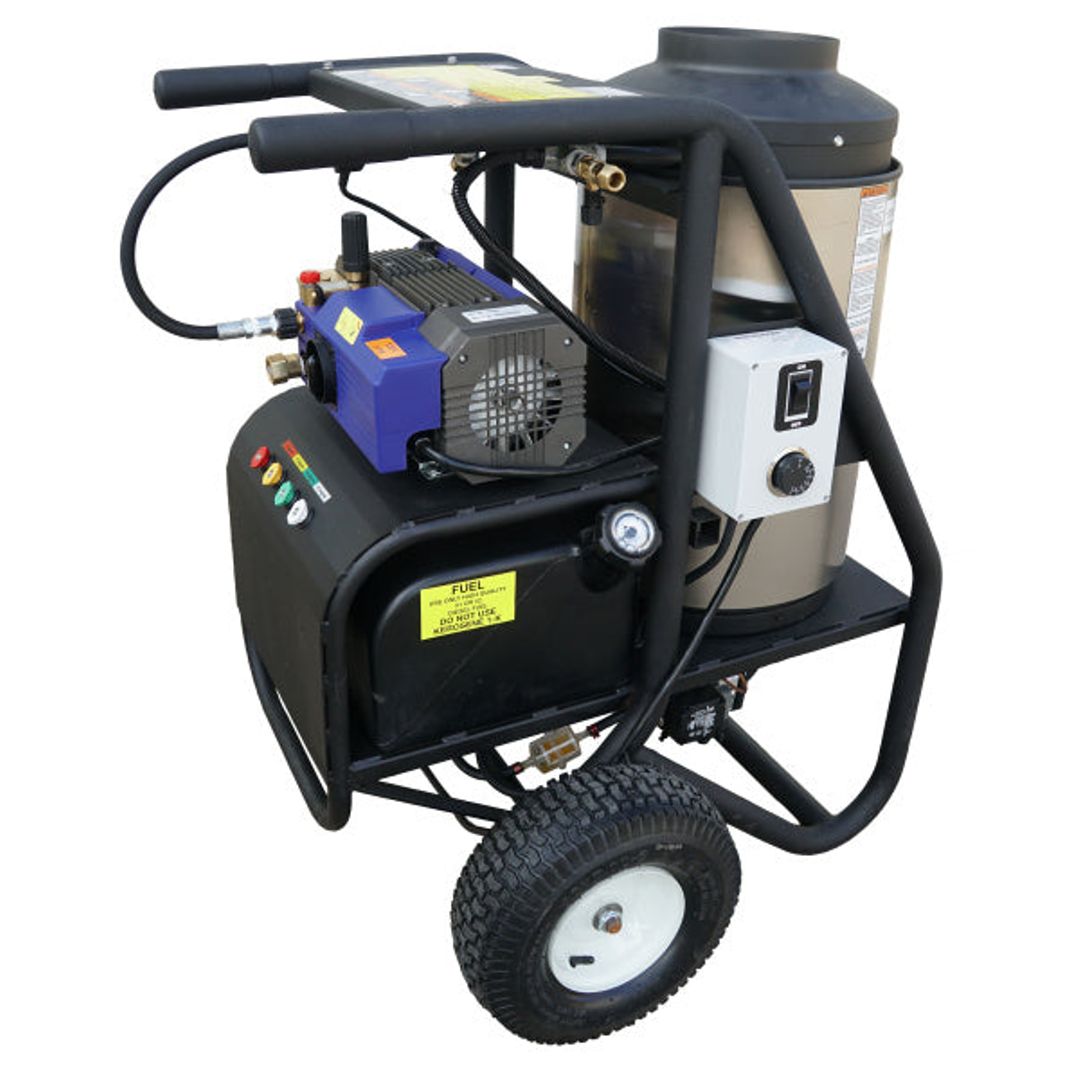 CAM Spray 1450SHDE 120V portable diesel-fired hot water pressure washer, 1450 PSI 2 GPM