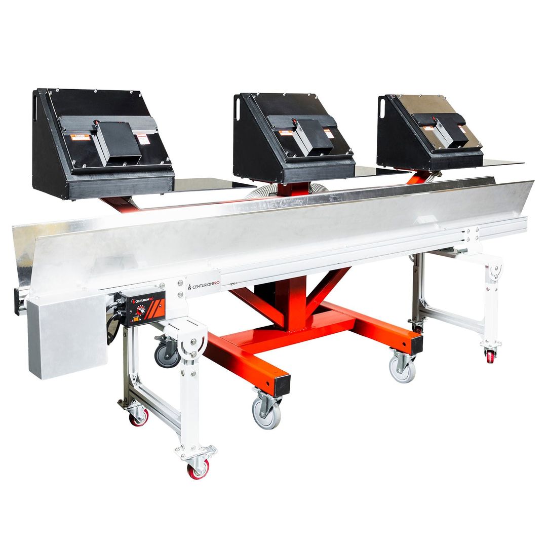 CenturionPro GC3 Triple Bucker with stand and conveyor