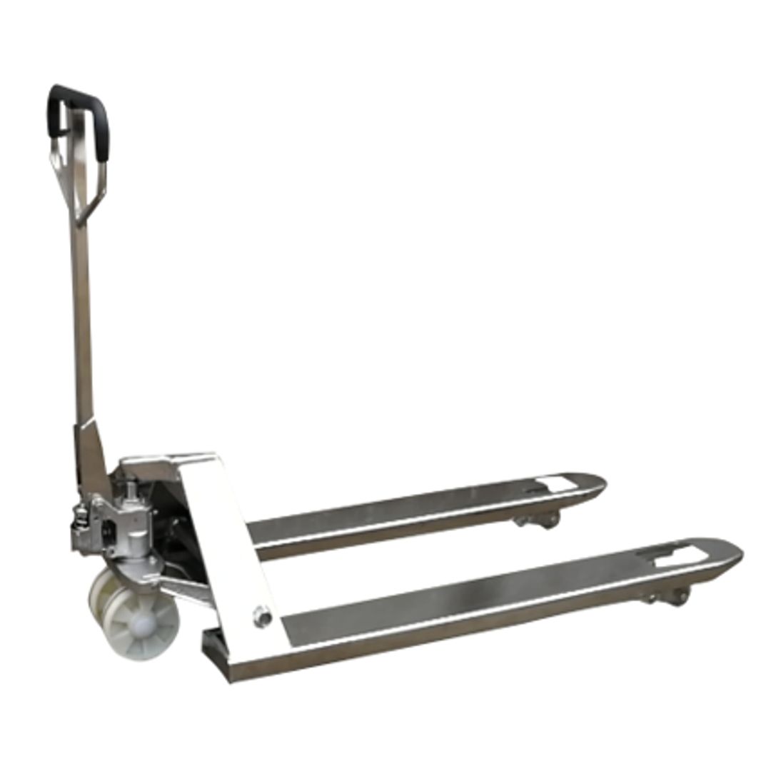 EKKO A25S stainless steel manual pallet jack for washdown and hygienic environments