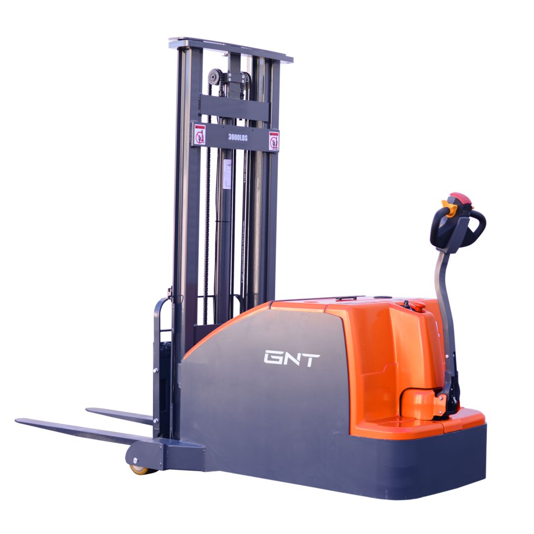 GNT G30KCS-189LI Counterbalanced Stacker, front/side view showing the mast and forks