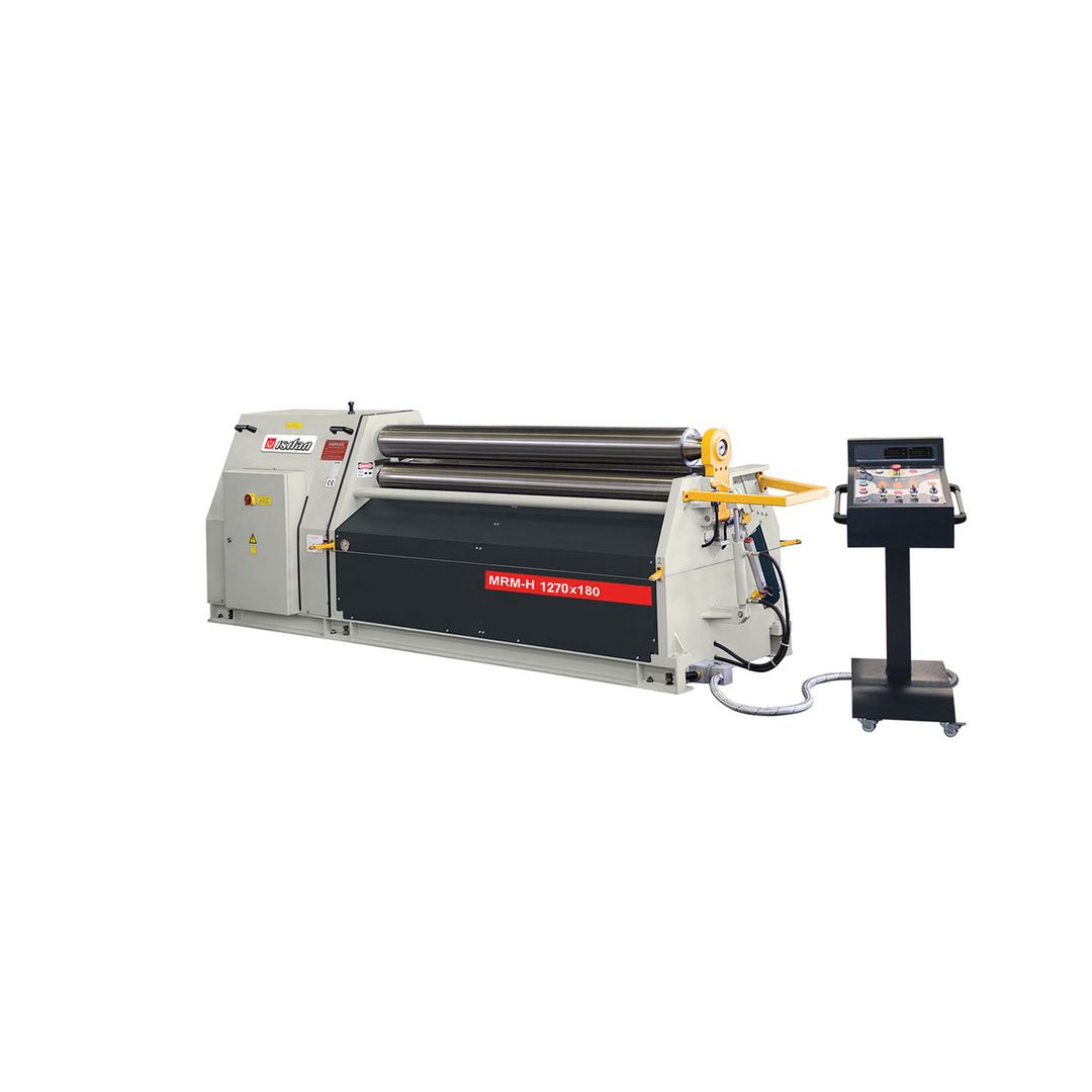 Isitan 3-roll initial-pinch plate bending machine, 1270mm size class (representative photo of Isitan's hydraulic 3-roll plate-rolling line; a model-specific HRM photo was not published by the manufacturer)