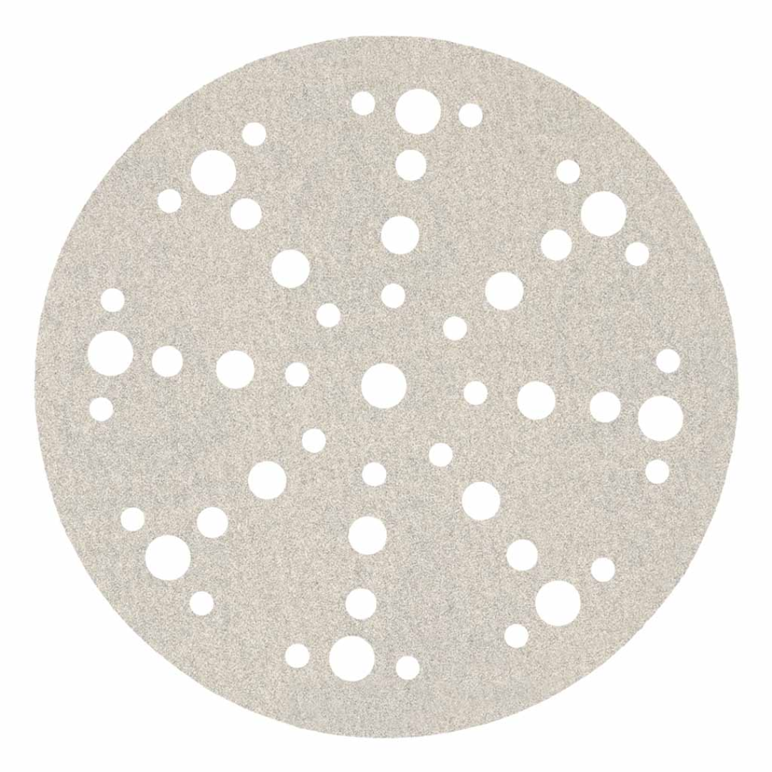 lingspor PS33 Stearated A/O 60 Grit sanding disc with 48-hole dust extraction pattern and Kling-On hook and loop backing for professional surface preparation and finishing.