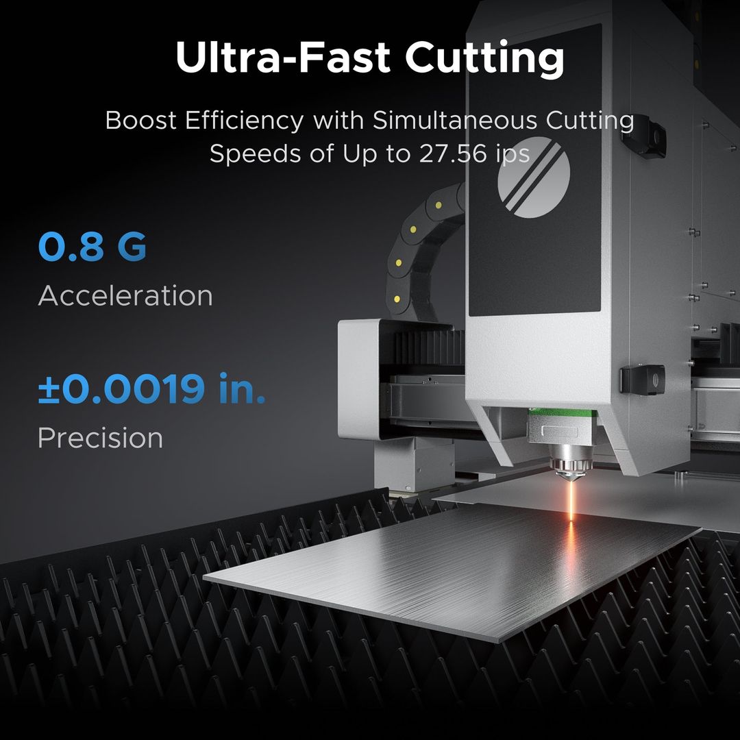 OMTech FC-22 1500W Fully Enclosed Fiber Laser Cutting Machine with Front & Back Pass Through & Built-in Water Chiller - FCO-G15M-US product photo 5 of 6