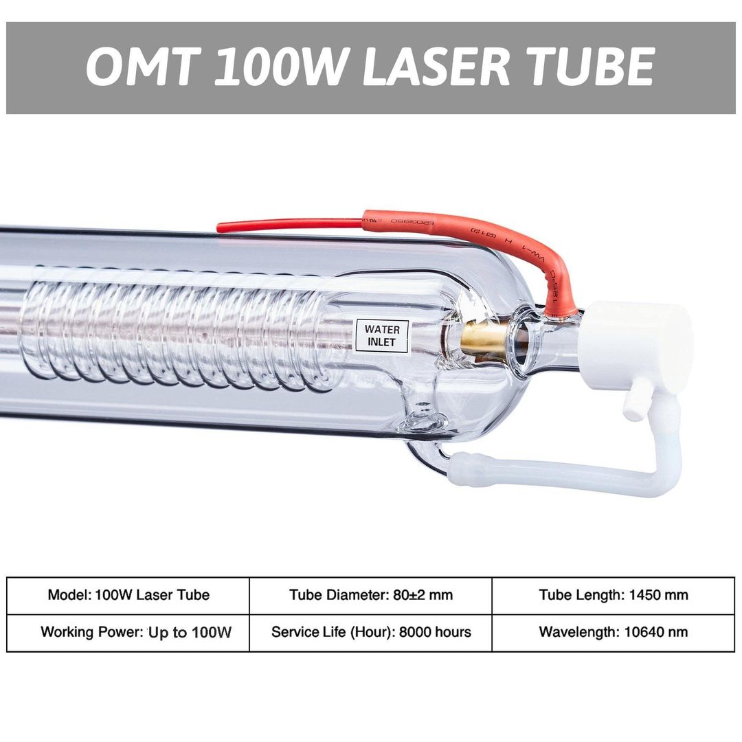 OMTech CO2 Laser Tube for Laser Engraver Cutting Machines - 100W EFR (USB-0100-00) product photo 12 of 12
