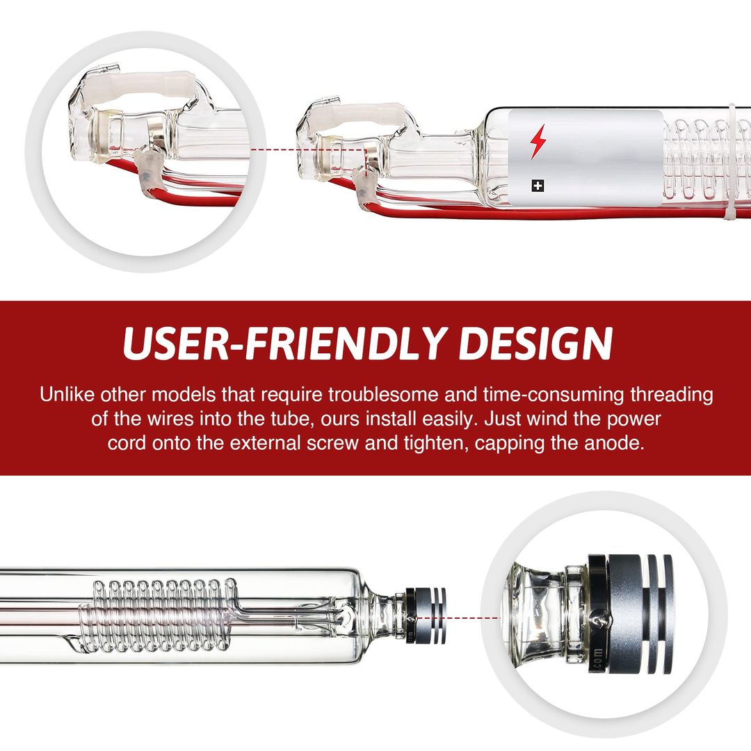 OMTech YL H Series CO2 Laser Tube - H4 100W (USB-YLH4-00) product photo 5 of 5