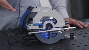 Evolution Power Tools Metal Cutting Circular Saw 7-1/4 in. Blade S185CCSL cutting steel plate with clean, accurate cold-cut performance and minimal sparks.