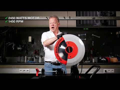 Euroboor EDC.355 Dry Cut Saw professional metal chop saw shown in workshop environment demonstrating high-performance dry cutting capabilities