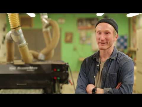 Laguna SuperMax SuperBrush Single Brush Sander surface finishing demonstration on wood panel