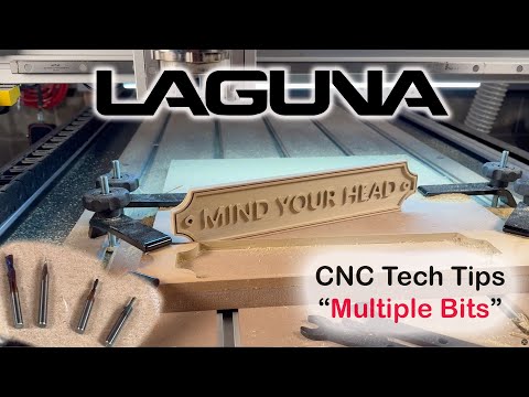 Laguna KX|24 KX2401 CNC router cutting material with visible toolpath and chips